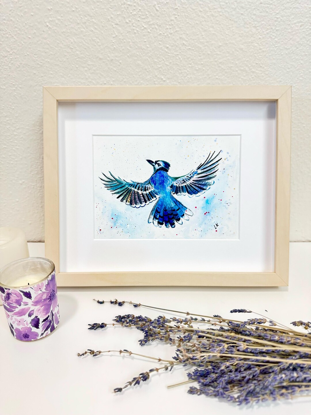 Blue Jay Watercolor Print I Blue Bird Wall Art I Blue Jay Decor I Birds of New York I Nature ...