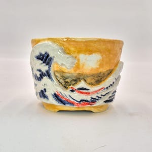 Kuroiwa Haruki - Ceramic Bonsai Pot Hand-painted, The Wave