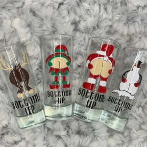 Holiday Shot Glasses! Cute Shot Glasses, Great for Christmas Parties!