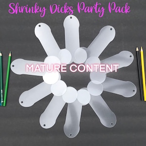 Naughty Shrinky Dinks - Party Pack for 10 - Great for Bachelorette Party! Bachelor Party - Bachelorette party favor - Party Activity
