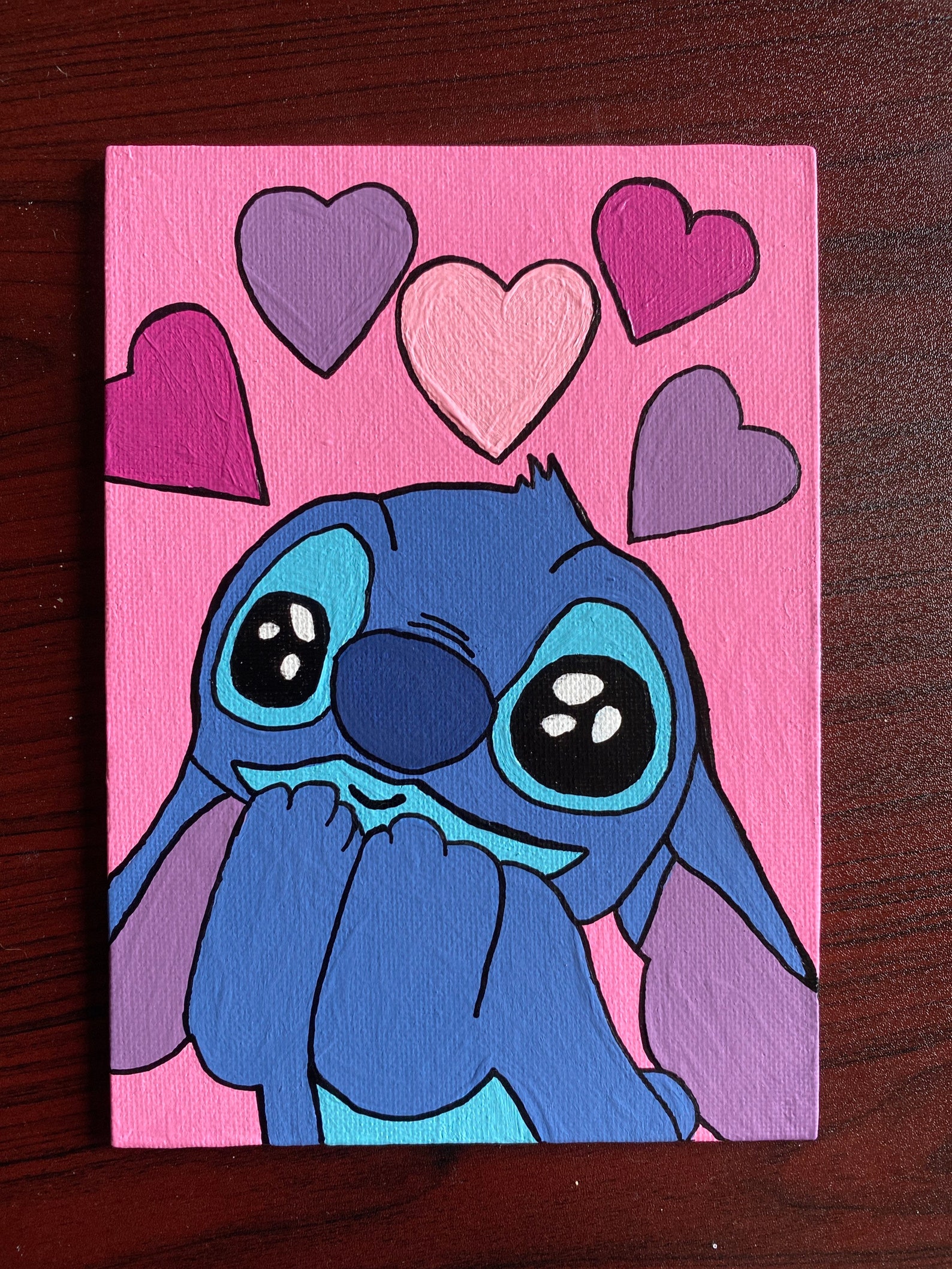 Stitch 5x7 Acrylic Painting Etsy