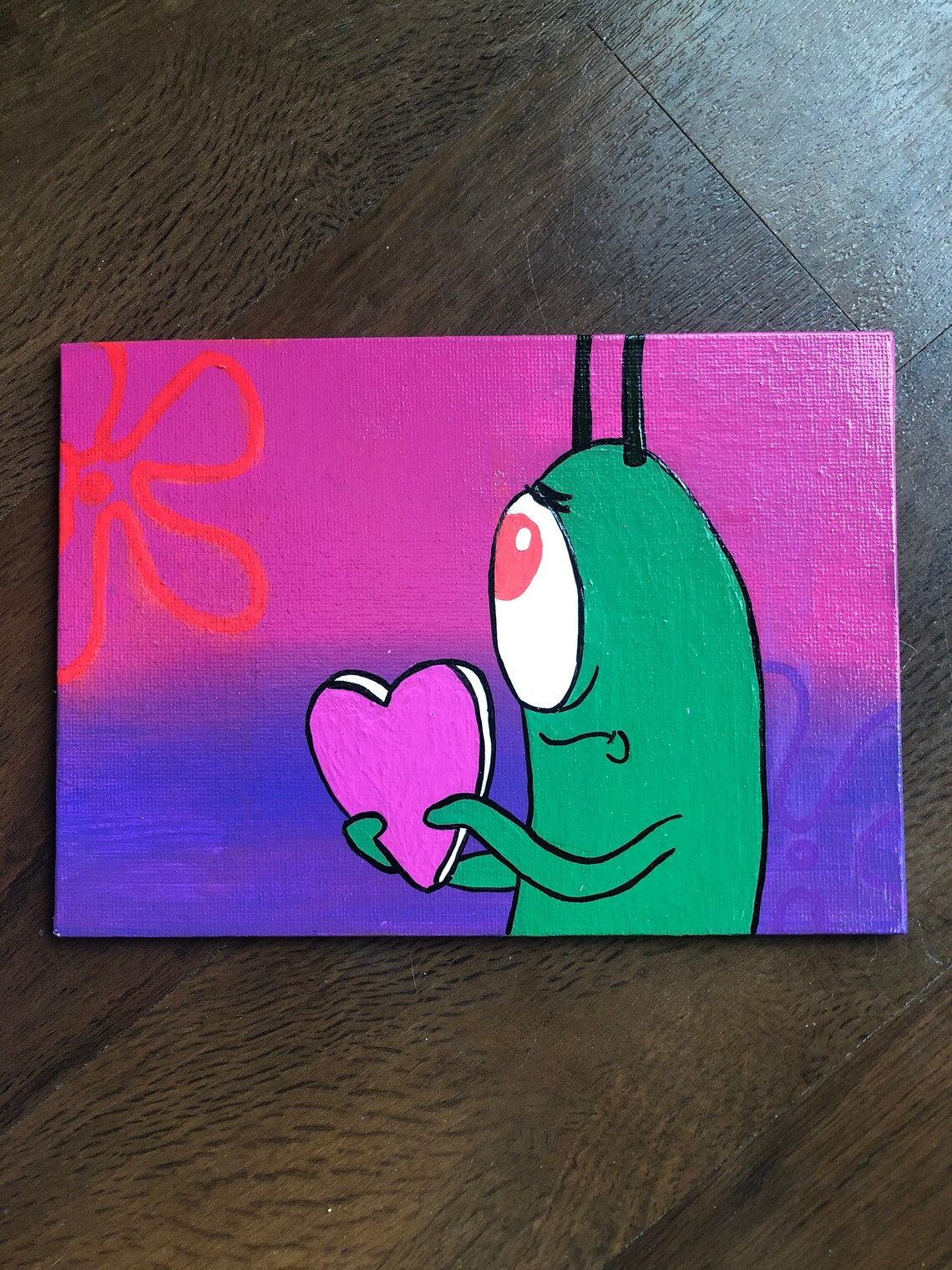 Plankton with Heart 5x7 Acrylic Painting | Etsy