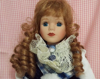 Porcelain Doll, Vintage Porcelain Doll, 12" Vintage Porcelain Doll,  Collectible Doll