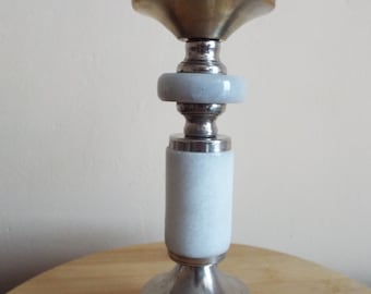 ヴィンテージの金属と大理石の 4 アーム キャンドルスタンド。 - Etsy 日本