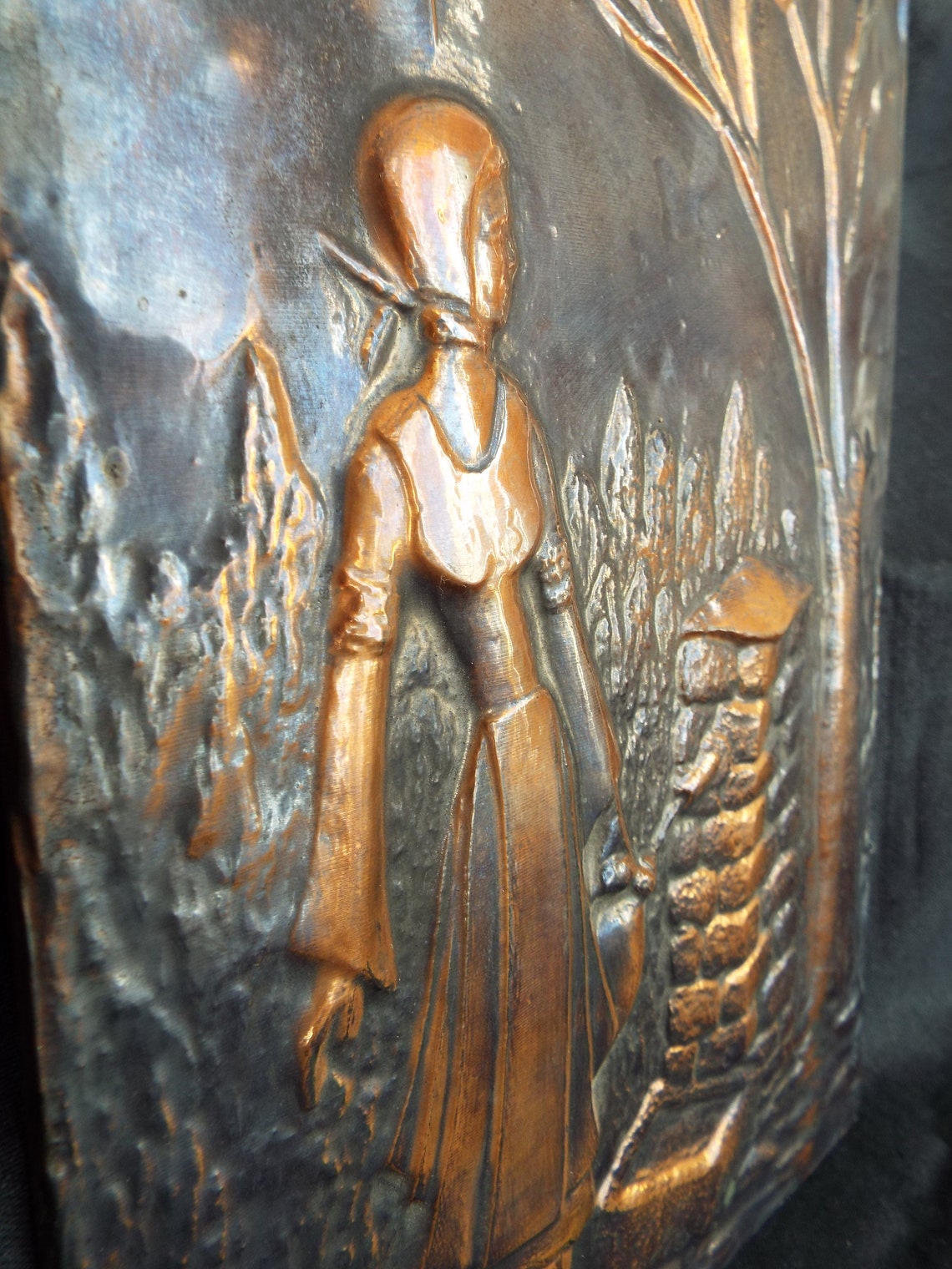 Vintage Handmade Copper Art Piece Copper Embossed. Copper Etsy