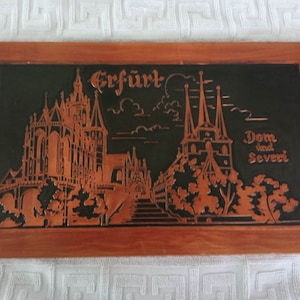Vintage Copper Relief Wall Art: Erfurt Cathedral, Germany