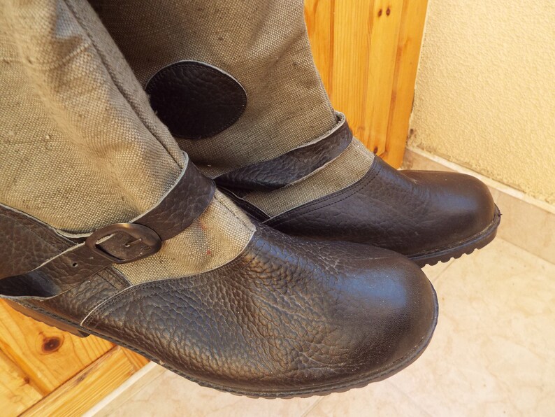 mens leather and canvas boots