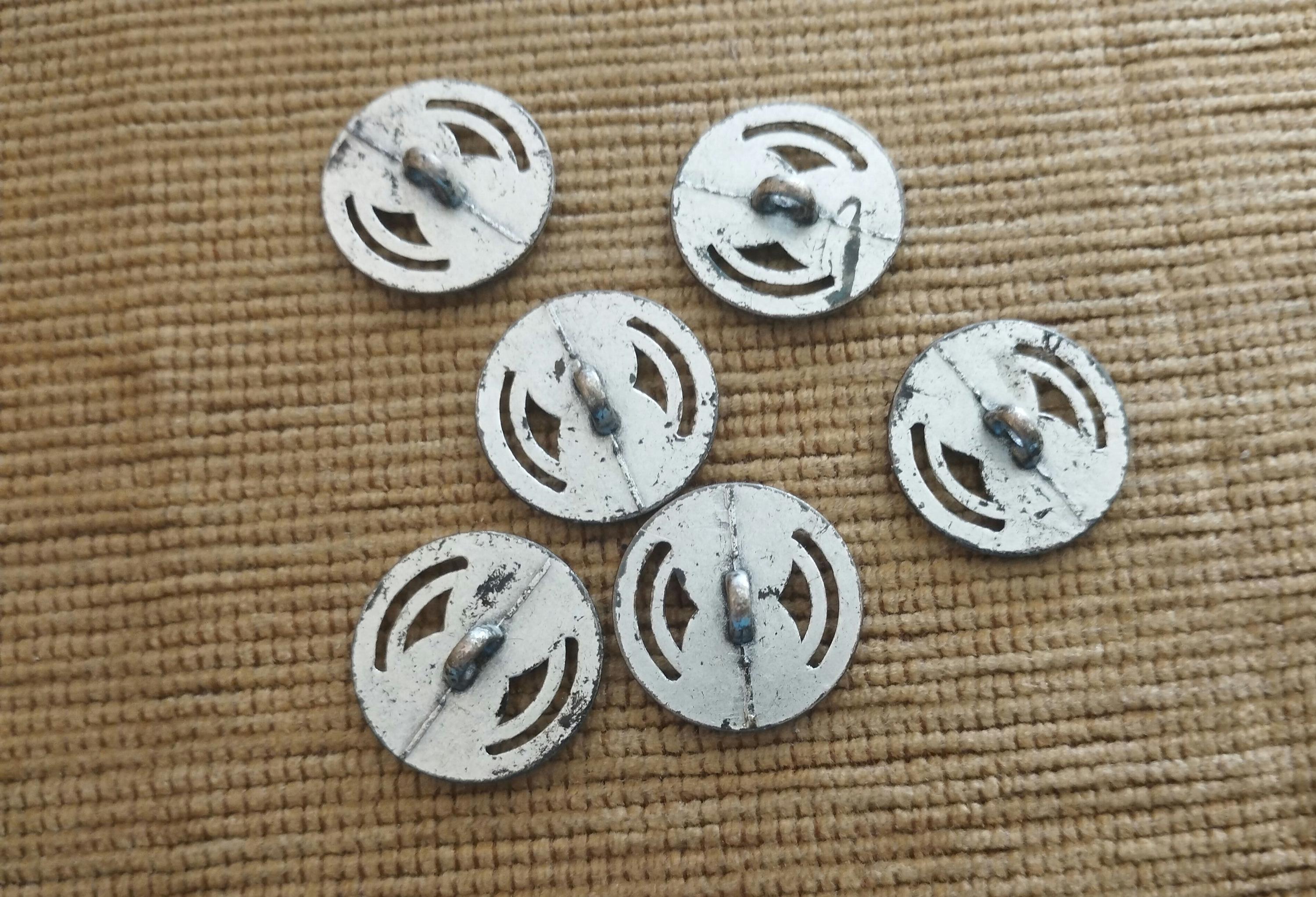 ヴィンテージシルバーメタルボタン：花柄ブレザーセット（21mm