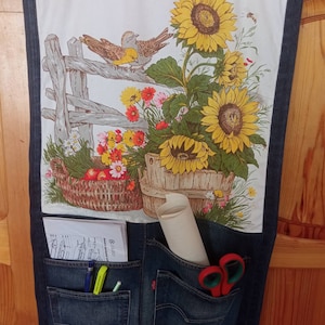 Large Denim Wall Organizer, Wall Hanging Storage, Jean Pockets Hanging Wall Organizer