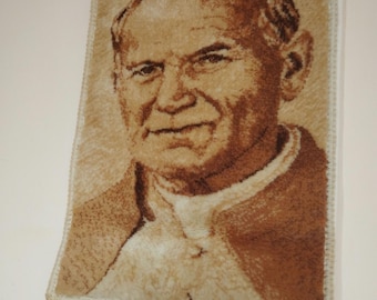 Vintage Wall Tapestry  Catholic Wall Decor Art -Pope John Paul II . Persian Rug