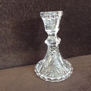 Lead Crystal Glass Candlestick. Crystal Candlestick.  Lead Crystal.  Vintage Crystal Candlestick.Vintage Glass Candle Holder