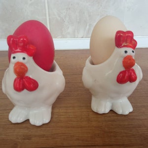 Handmade Ceramic Chicken Egg Holder Set: Easter Table Decoration