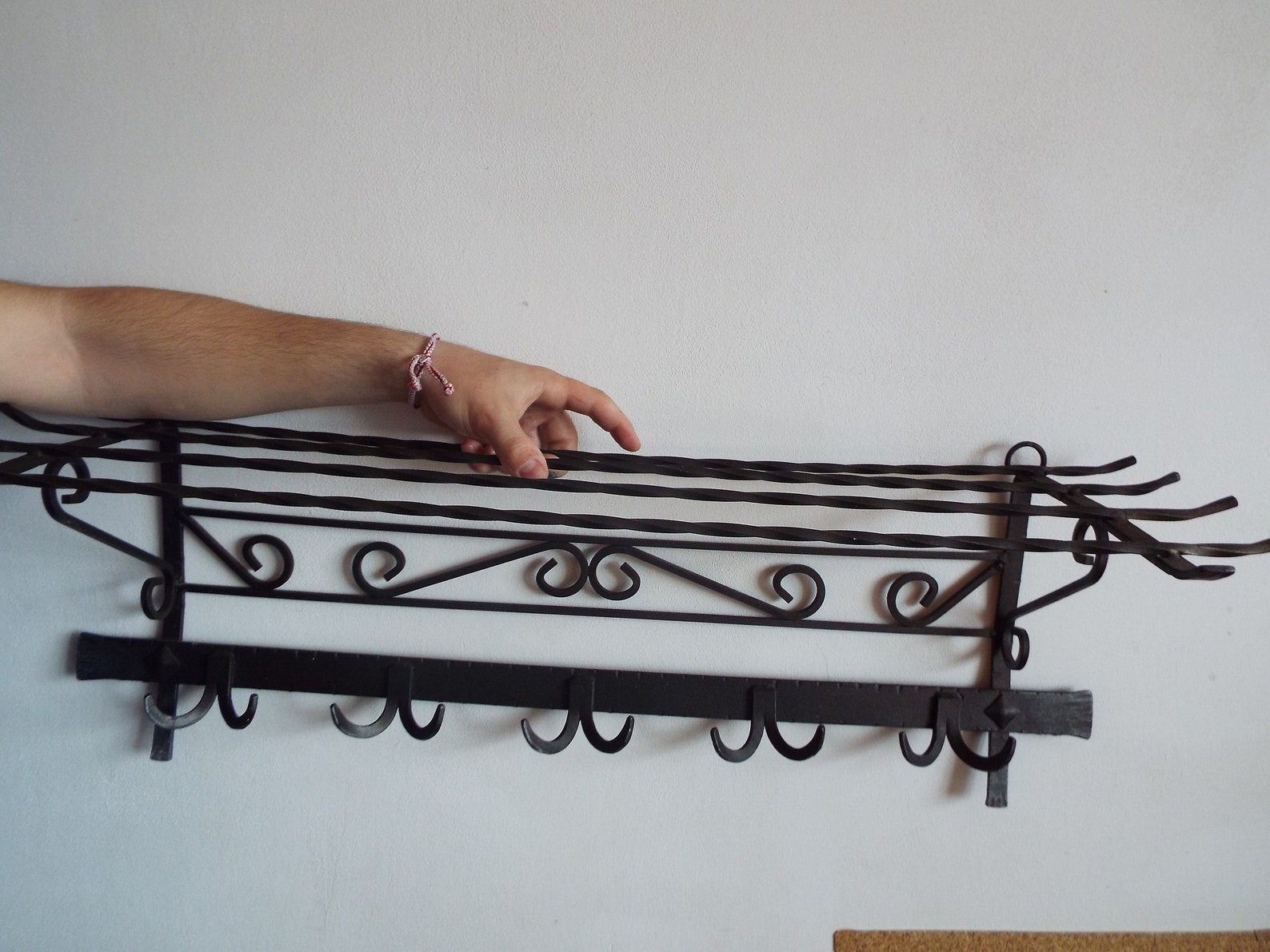 Vintage Coat Rack in Wrought Iron Black Mid 20 Century Coat Etsy