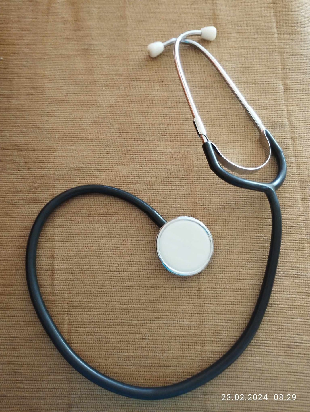 Vintage Stethoscope. Old Medical Doctor Tool. Classic Stethoscope Made