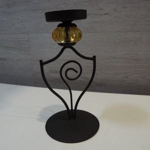 vintage metal candle holder, black metal candlestick