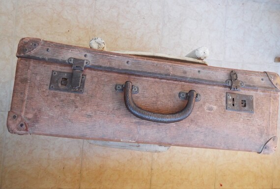 Vintage suitcase, Old suitcase, Cardboard suitcase