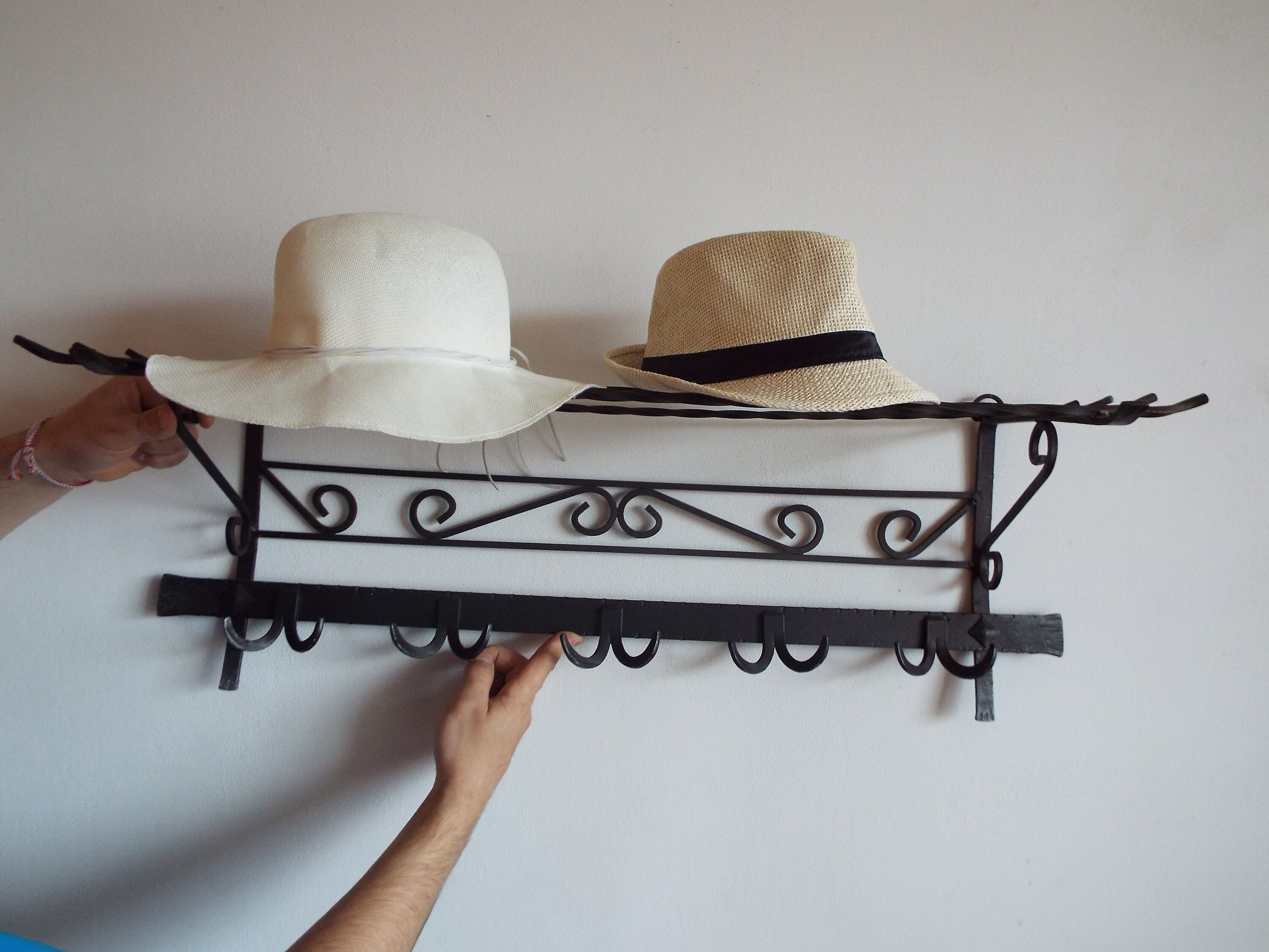 Vintage Coat Rack in Wrought Iron Black Mid 20 Century Coat Etsy