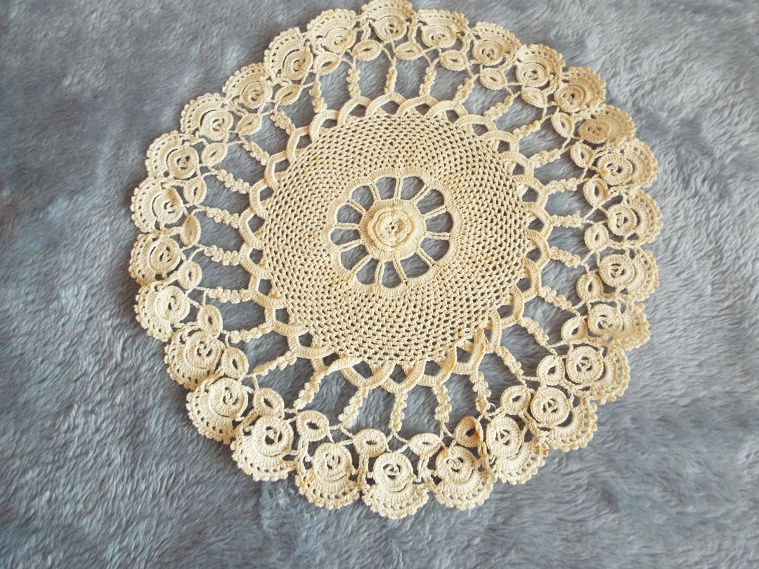 Retro Table Cover Crochet , Tablecloth Handmade Crochet , Vintage