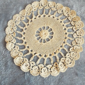Handmade Crochet Tablecloth: Vintage Cotton Lace Table Cover