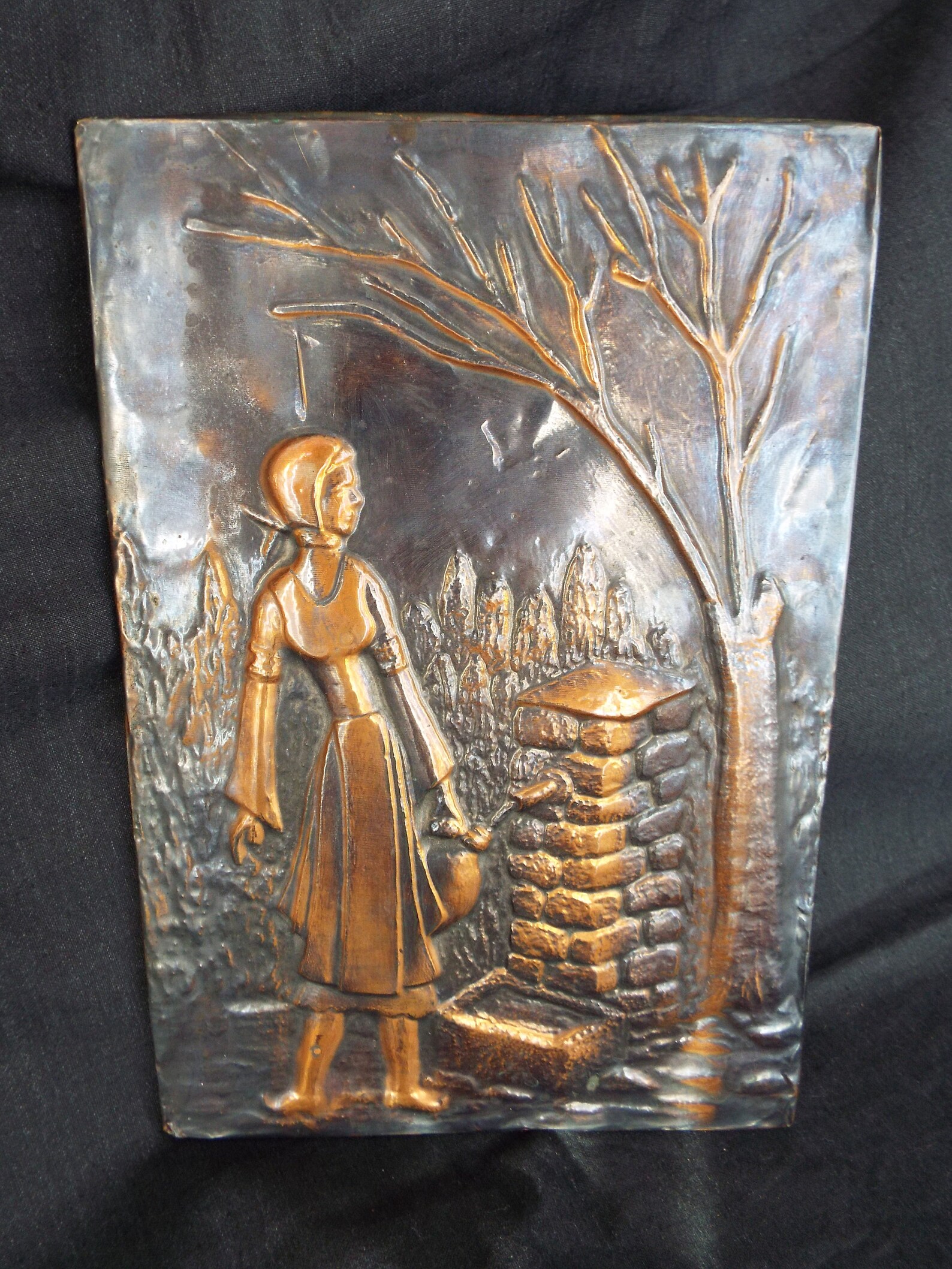 Vintage Handmade Copper Art Piece Copper Embossed. Copper Etsy