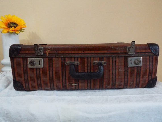 1940's-50's Full HORNBACK CROCODILE Suitcase Travel Bag Luggage Case -  Vintage Skins