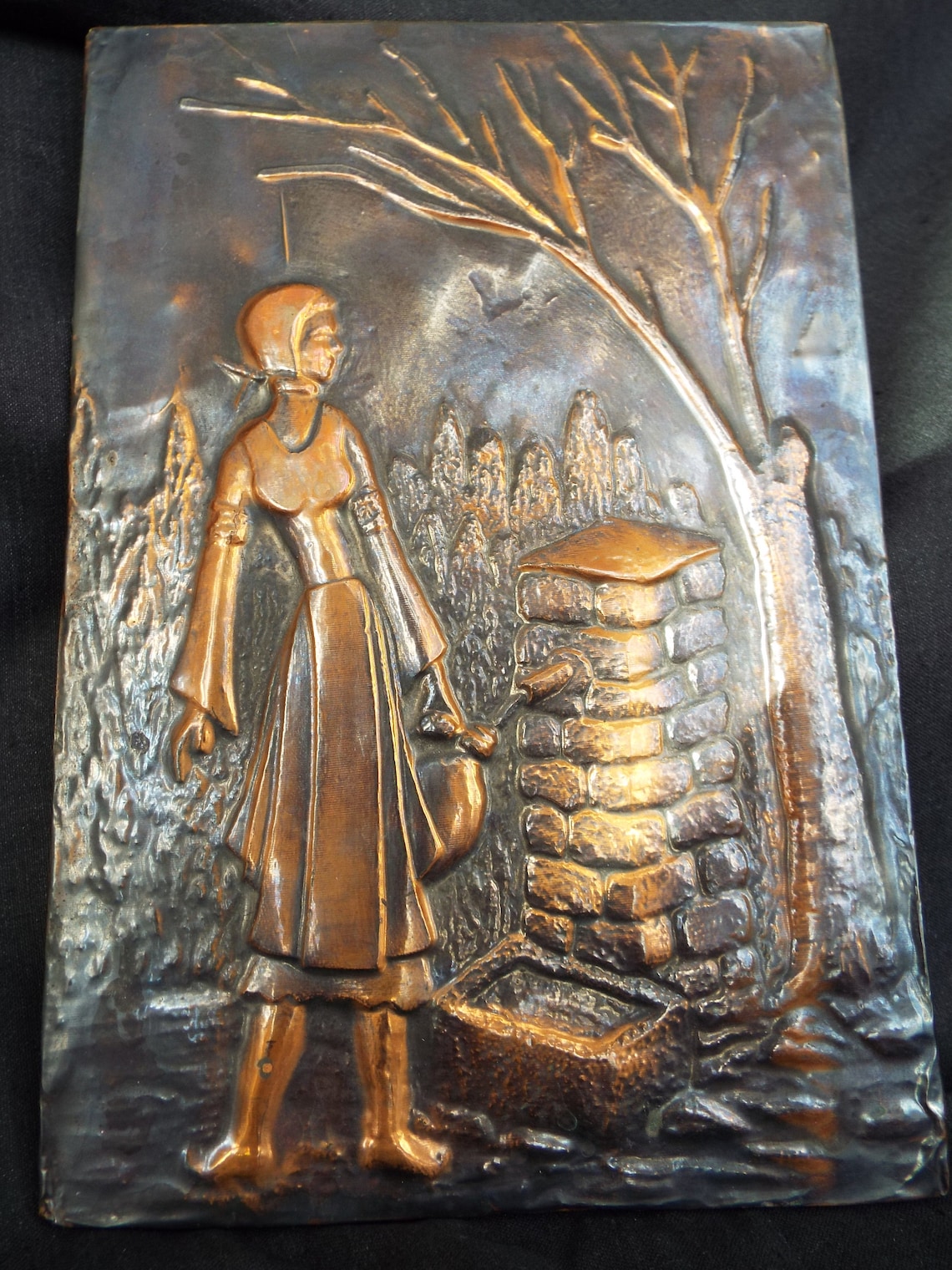 Vintage Handmade Copper Art Piece Copper Embossed. Copper Etsy