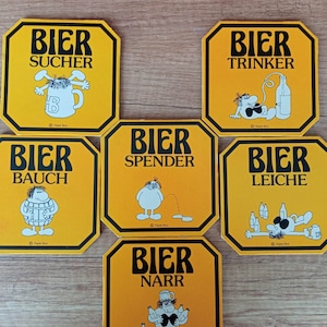 Beer coasters set of 6, Funny slogan coasters, Beer mats, For Beer Obsessives
