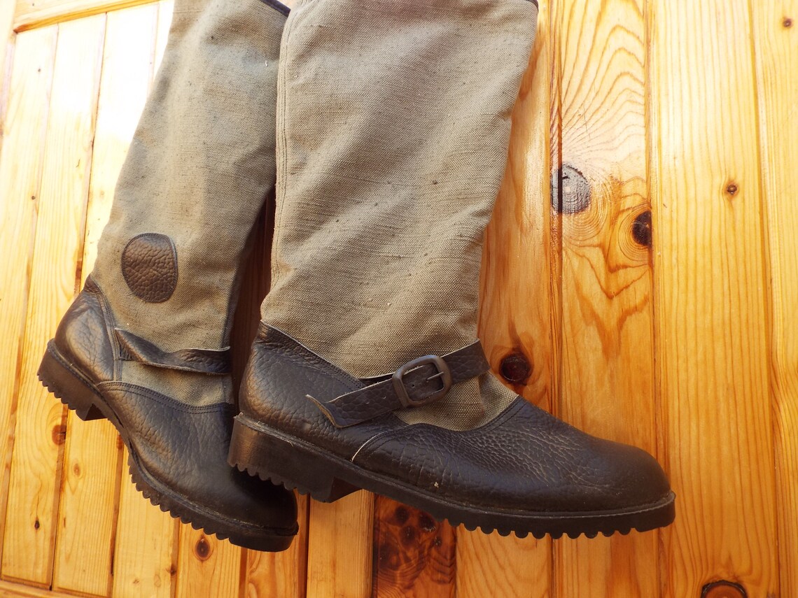 mens leather canvas boots