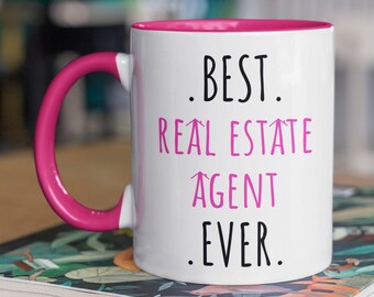 Real Estate Agent Mug Personalized Gift - Best Real Estate Agent Ever - 11 or 15 oz
