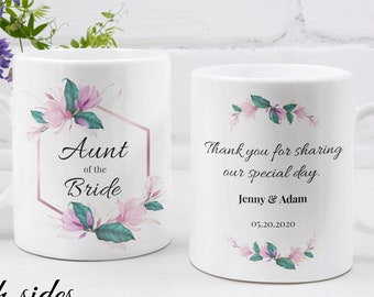 Tante der Braut Tasse Geschenk personalisiert mit Datum und Namen