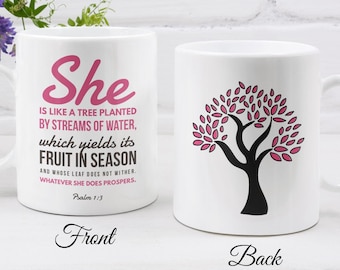 Salmo 1:3 Regalo de la taza de las Escrituras