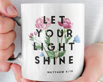 Matthew 5 16 Christian Coffee Mug Gift 11 or 15 oz.