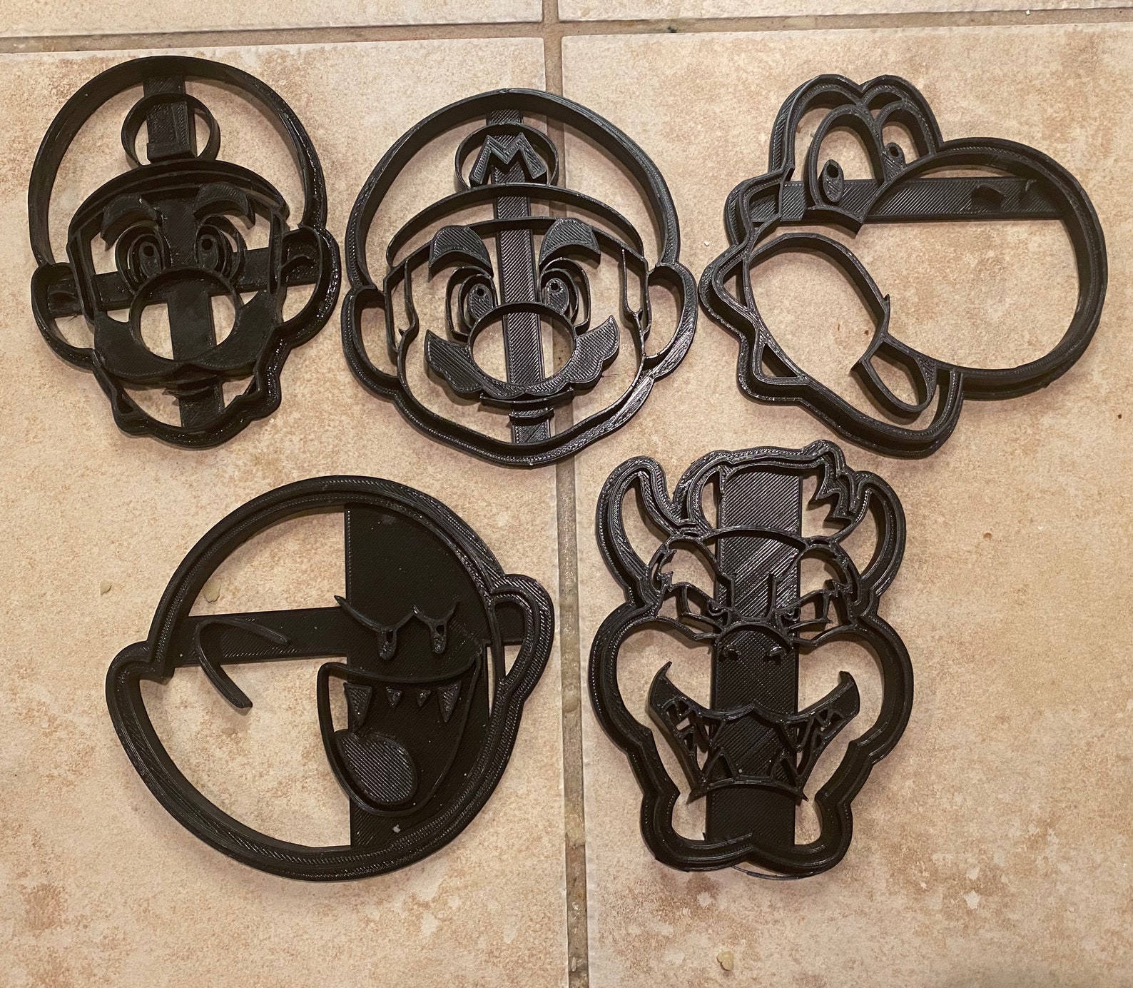 Super Mario Cookie Cutter Set Mario Luigi Yoshi Bowser Etsy UK