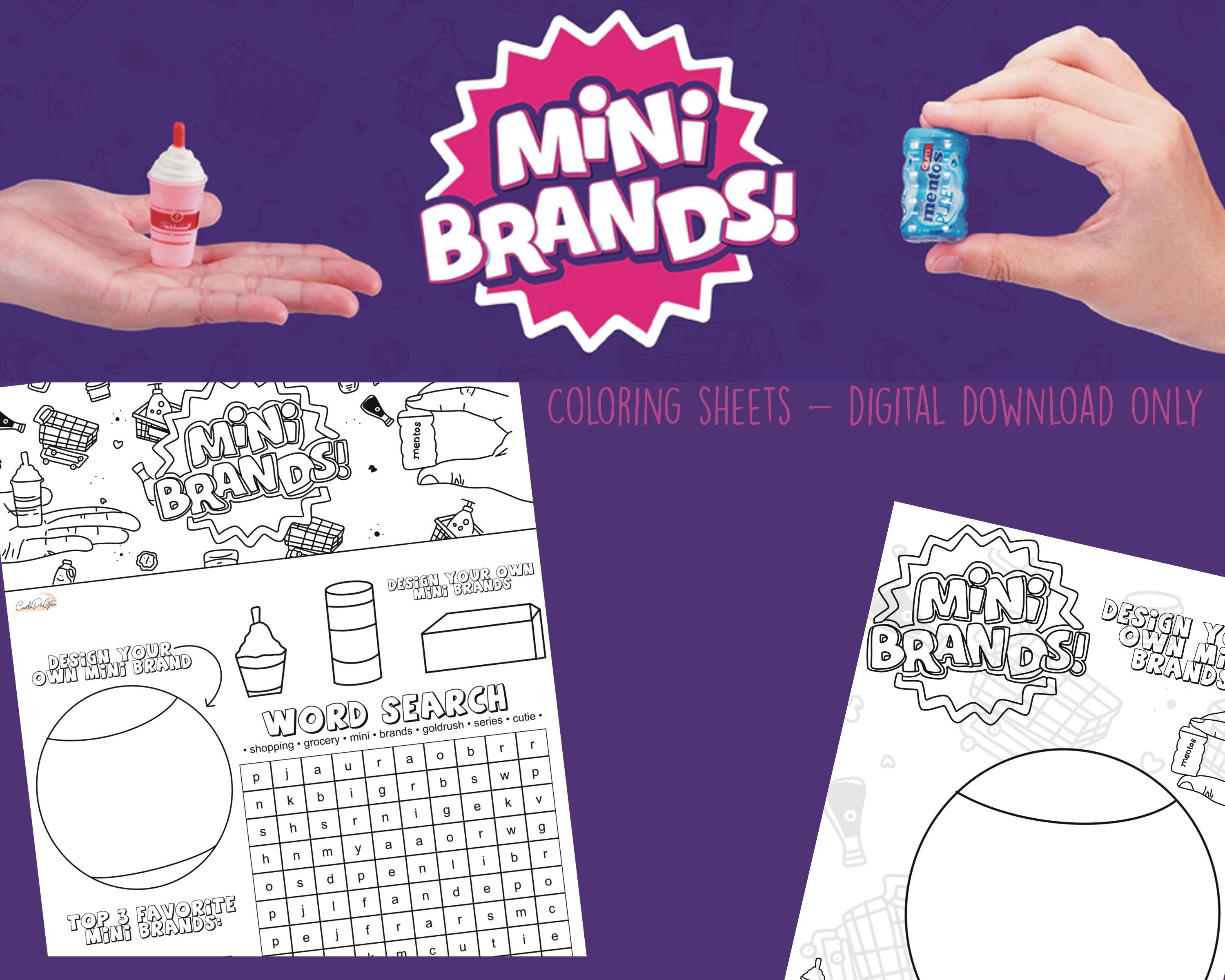 Digital Download Mini Brands Coloring Pages Etsy Canada