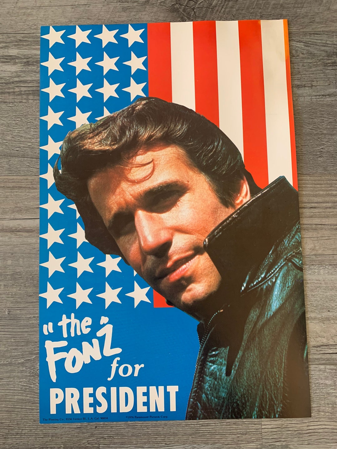 The Fonz for President Poster. Vintage 1976 Paramount Etsy