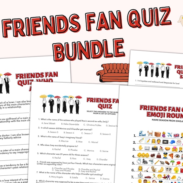 Friends Printable Game Pack - Test Your Knowledge of the Beloved TV Show | FRIENDS trivia Game | Printable Game Pack | Perfect for the fans