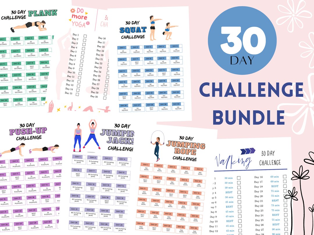 30 Day Sit-Up Challenge Form, Printable, Challenge, Workout, Gym, Class ...