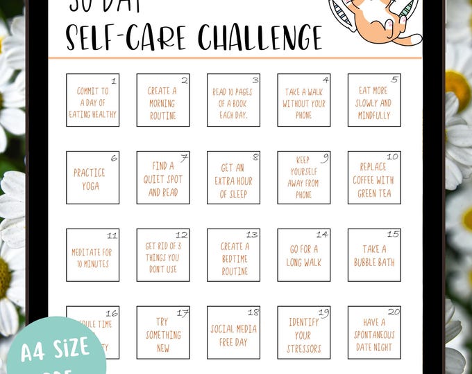 30 Day Self Love Challenge Printable - Etsy Canada