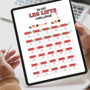 30-day Leg Lifts Challenge: Printable PDF Workout Plan for Toned Legs ...