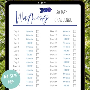 30 day walking challenge | 30 day challenge | Digital download | 30 day challenge printable