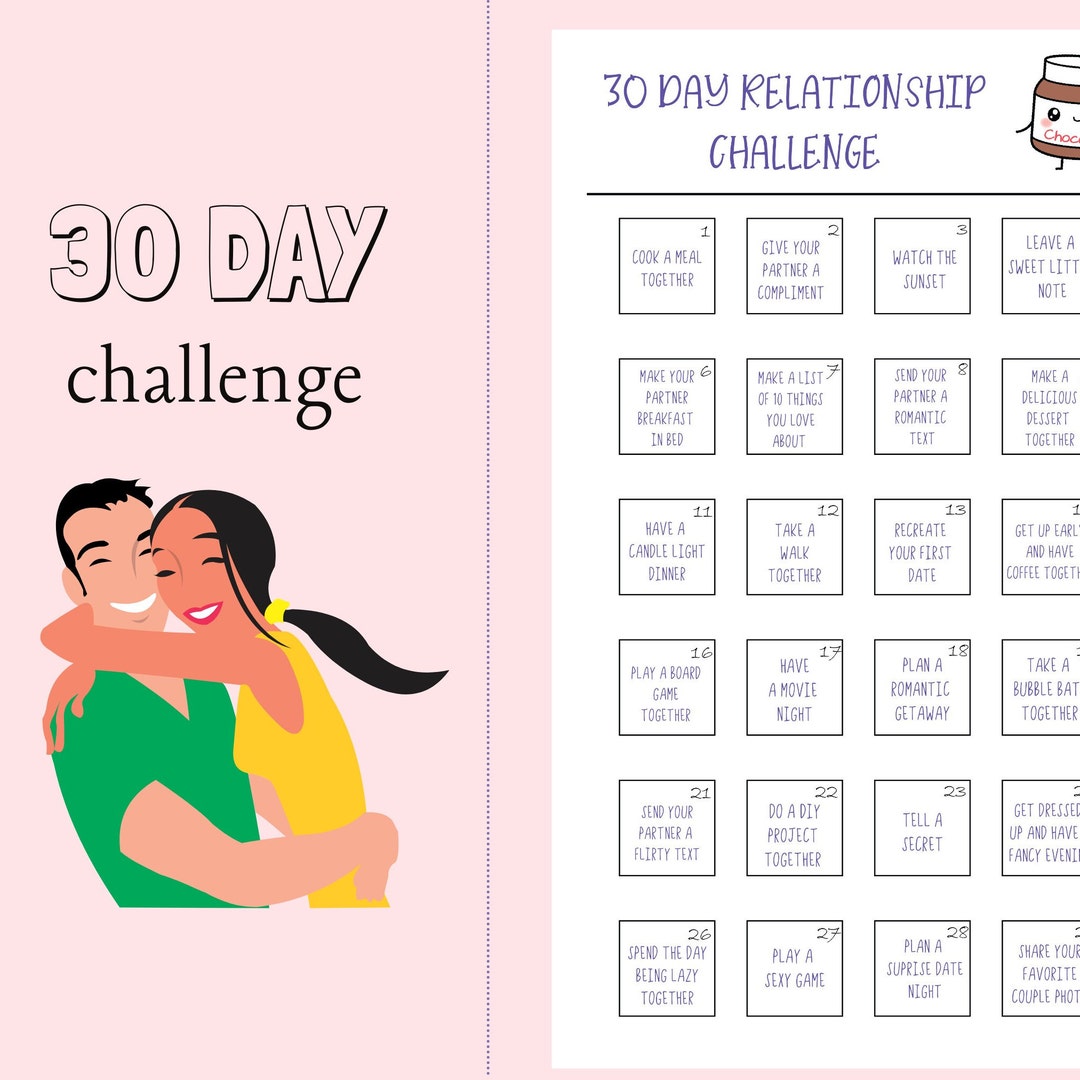 30 Day Relationship Challenge 30 Day Challenge Printable Digital