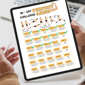 30-day Easy Level Arm Challenge Printable PDF Printable Arm Workout ...