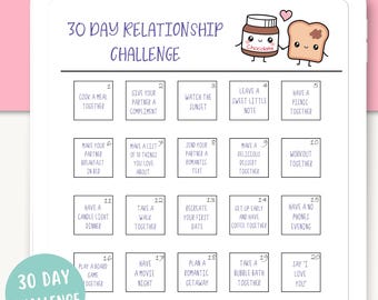 Reto de 30 días para relaciones / Reto de 30 días para imprimir / Descarga digital / Reto para parejas