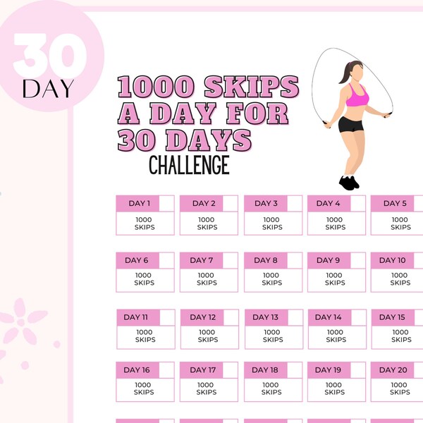 30 Day Challenge Digital Download Fitness Exercises Challenge Squat ...