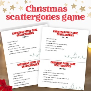 Christmas Scattergories | Xmas Scattergories Game | Scattergories List | Christmas Party Game | Printable Christmas Scattergories bundle