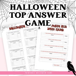 Fun Halloween theme Game | Holiday Trivia Game | Halloween Friendly Feud Game | Printable Halloween party games | Halloween Family Game
