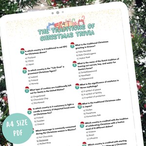 The Traditions of Christmas Trivia Game | Friends game night | Winter indoor games | Holiday Trivia | Multiple-choice Christmas Trivia