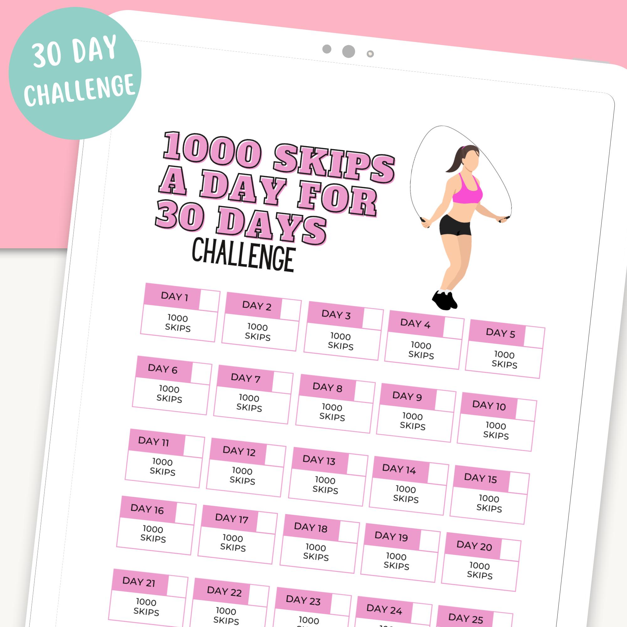 The Ultimate Jump Rope Challenge 1000 Skips a Day for 30 Days 30 day Jump Rope Challenge Get Fit With Rope Fitness Exercises Etsy Ireland
