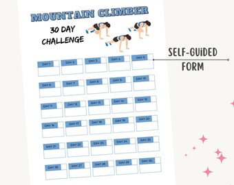 30-Day Mountain Climber Challenge: Tone Your Core and Improve Endurance  30 day challenge printable Digital download Fitness Exercises