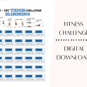Get Slimmer Thighs in 30 Days: Printable PDF Workout Plan Fitness ...
